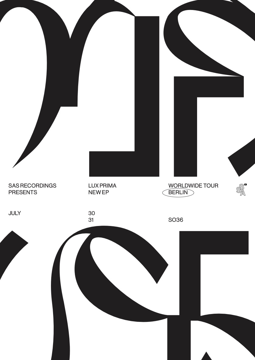 Rebranding du label SaS Recordings et de l'artiste musical Lux Prima et création d'un EP et de visuels pour sa tournée.